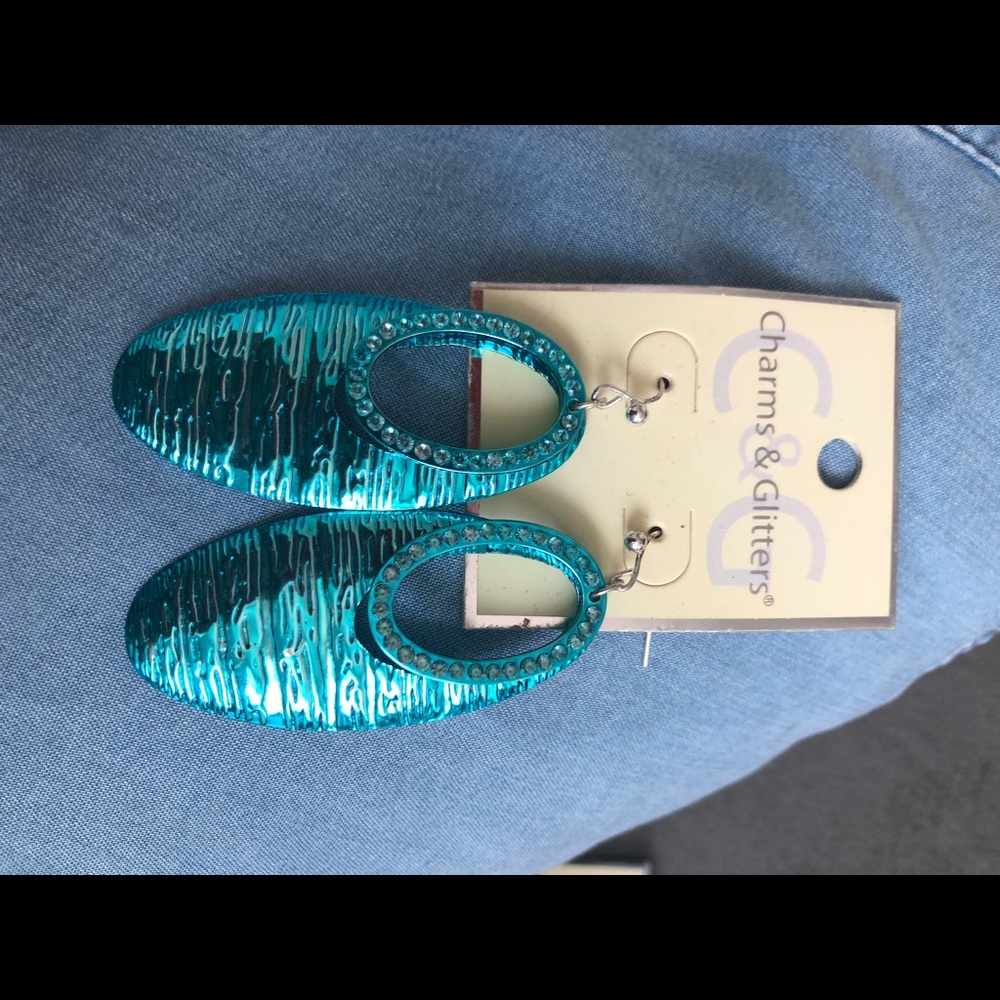 Blue hanging earrings